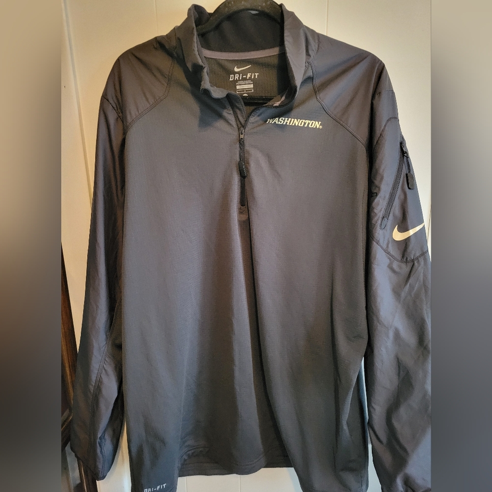 Nike Washington 1/4 Zip Coach Jacket 28218X Gray Men's Pullover Size L